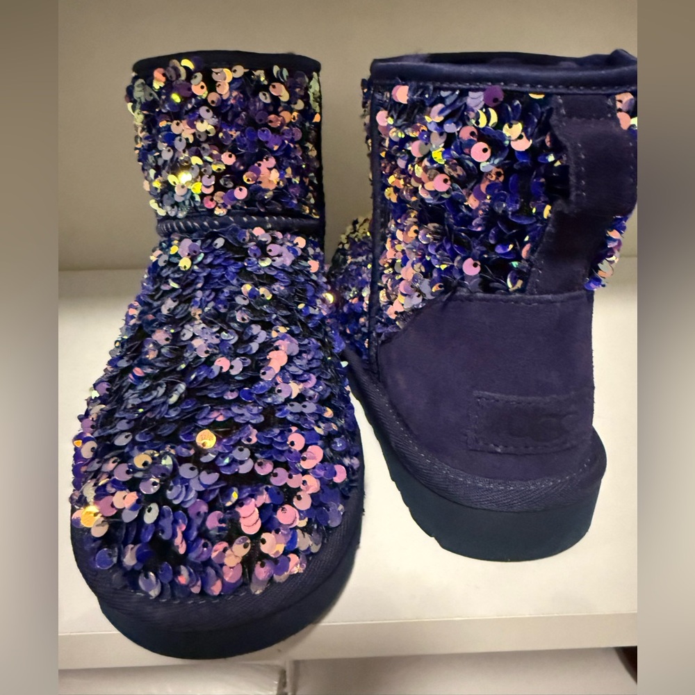 UGG Kids Sequin Sparkle Boots - Purple and Multicolor